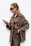 Loose Retro Long Plaid Shirt