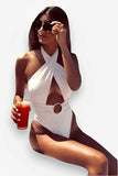 Hollow Halter Neck Swimsuit