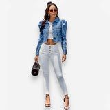 Lapel Loose Short Denim Jacket