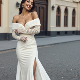 One Shoulder Long Sleeve Tube Top Dress