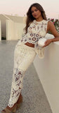 White Embroidered 2 piece Set