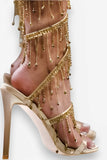 Rhinestones Snake Winding High-Heeled Sandals