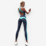 Two-Tone Cross-Strap Gym Bodysuit