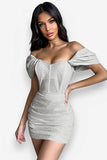 Backless Tube Top Wrinkled Tight Hip Dress