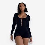 Hollow Slim Long-Sleeved Jumpsuit