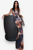 Abstract One-Shoulder Maxi dress