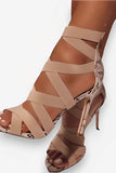 High-Heeled  Strapless Sandal