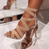 High-Heeled  Strapless Sandal