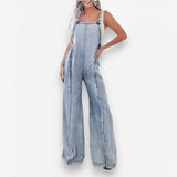 Raw Edge Wide Leg Jumpsuit