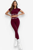 seamless yoga wear short-sleeved trousers sports suit