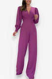 V-Neck Long Sleeve Jumpsuit