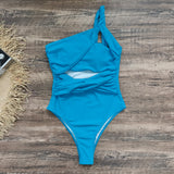 One-Piece One Shoulder Hollow Swimsuit