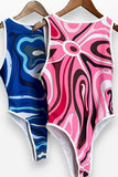 Wave Patterned One-Piece Swimsuit