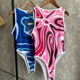 Wave Patterned One-Piece Swimsuit