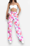 Tie-dyed Loose High Waist Straight Pants