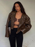 Loose Versatile Short Leather Jacket