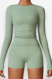 Brushed long-sleeved yoga suit