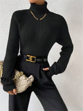 Loose Slim High Collar Knitted Sweater