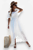 White One Shoulder summer maxi dress