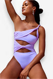 One-Piece One Shoulder Hollow Swimsuit