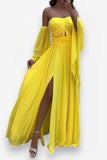 Yellow Waist Loose Dress