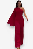 Slanted shoulder Wide Leg Jumpsuit