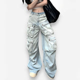 Multi-Pocket cargo Wide Leg Jeans