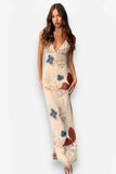 V-Neck Backless Butterfly Fit Long Dress