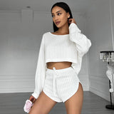 Two Piece Ribbed Knit Loungewear Set