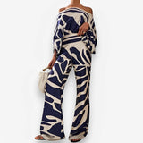 Loose Bat Sleeve Wide Leg Pants Casual Suit