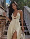 Beige Chest Wrap summer Dress