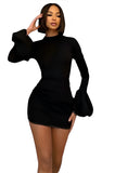 long sleeves slim short hip pullover dress