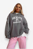 Retro Long Sleeve Pullover Hooded Sweatshirt