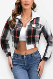 Plaid Long-sleeved Cropped jacket