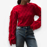 Round Neck Long-sleeved Knitted Sweater