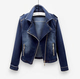 Suit Collar Stretch Denim Jacket