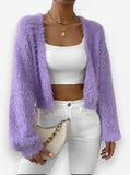 Loose Plush Short Knitted Jacket