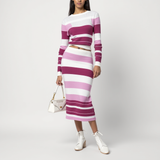 Striped knitted hip-hugging suit