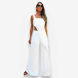 Sleeveless white summer suit