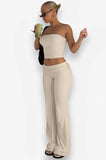 tube top flared pants slim suit