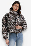 Loose Short Leopard Cotton Coat